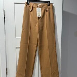 Sézane YVES trousers size 6 camel color brand new tag still attached